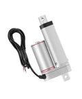 Heavy Duty Electric Linear Actuator with Smooth Telescopic Push Rod For Precise Straight Stroke Motion 200 Mm To 400 Mm In 12 Or 24 Volt Power With Quiet Operation And Super High Load Capacity side view with power cables