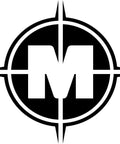 Black and white logo with M letter inside a compass design, representing 2 Inch Cotton Cleaning Patches For Muzzleloading Rifles, 200 Count