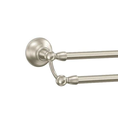 Spot Resist Brushed Nickel Sage Collection 24 Inch Double Towel Bar for Wall Mount Bathroom Hanger with two rods detail