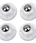 Self Adhesive Caster Wheels 0.8 Inch Low Profile 360 Degree Swivel For Furniture Storage Boxes Trash Cans White 4 Pack