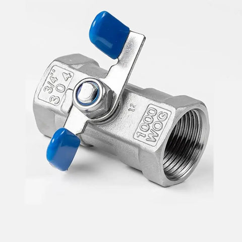 Tough As Nails SS304 Threaded Ball Valve With Npt Female Threads Designed For Effortless Water Oil And Gas Line Control Built From One Piece Forged Steel To Guarantee Zero Leak Performance Every Single Time You Operate The Handle, featuring blue handle and NPT female threads.
