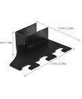Heavy-Duty Black Stainless Steel Shelf Brackets 2-Pack, Square Pipe Design, showing dimensions and wall mount feature.