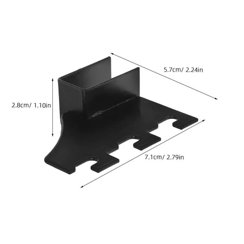 Beefy Heavy Duty Stainless Steel Shelf Brackets with Square Tube Design, black metal, dimensions shown