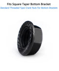 14mm crank arm nut for square taper bottom bracket, anti-loosening, durable steel, 2 Pack 14mm Crank Arm Nuts for Bike Bottom Bracket Cotterless Crank Axle Threaded