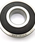 Heavy Duty Washer Tub Bearing And Seal Kit Kick Those Sneaky Squeaks To The Curb Compatible With Samsung And Kenmore Laundry Machines Smooth Spin Guarantee Plus Leak Proof Design close-up of a sealed ball bearing with black rubber shield.