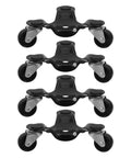 Heavy Duty Furniture Dolly Set Four Pcs Moving Cart With Abs Swivel Casters For Heavy Cabinets And Appliances Three Wheel Movers For Home Warehouse Use Real Deal Carbon Steel Build Super Smooth Glide Movement Hassle Free Shifting Great Moves., four black dolly casters