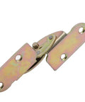 Top Shelf Heavy Duty Iron Flap Hinges For Desktops And Beds Featuring A Hidden Folding Bracket System. Close-up shot of hinge detail.