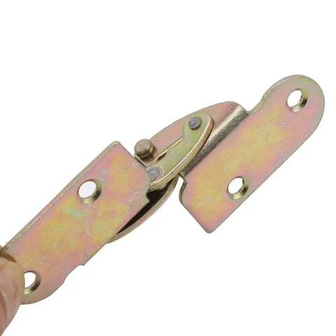 Top Shelf Heavy Duty Iron Flap Hinges For Desktops And Beds Featuring A Hidden Folding Bracket System. Close-up shot of hinge detail.