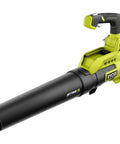 Heavy Duty Cordless Leaf Blower Pumping 110 Mph And 525 CFM With Variable Speed Settings, black and green design.