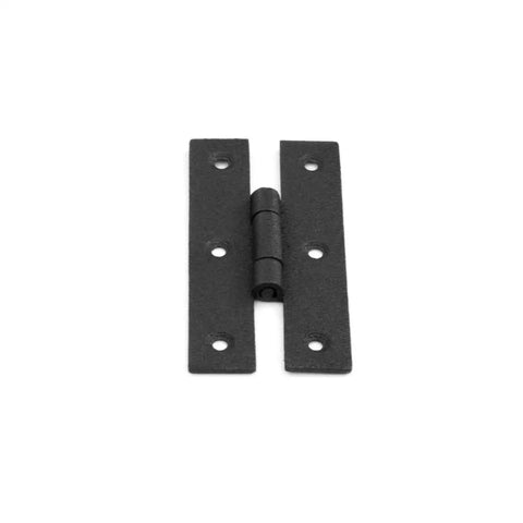Pack Of 4 Black Wrought Iron Cabinet Hinges 3 Inch Flush Mount H Style Antique RSF Finish Built Tough Heavy Duty Hardware For Cupboard Wardrobe Doors Indoor Outdoor Use