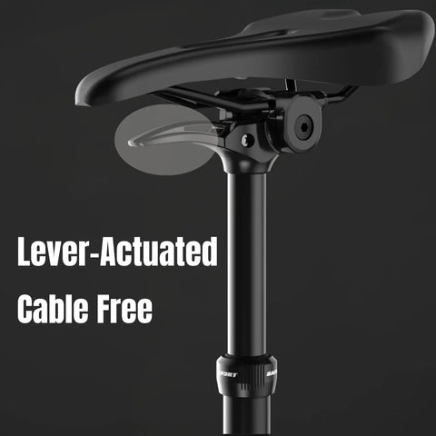 Lever Actuated Dropper Seatpost With 100mm Drop And 20mm Suspension Travel For Bicycle And E Bike, Cable Free Height Adjustment