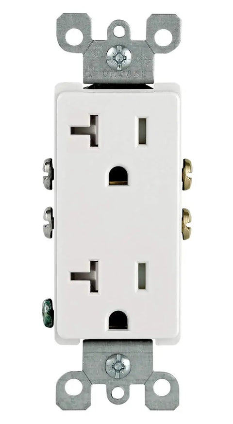 Decora Style 20 Amp 125 Volt White Tamper Resistant Outlets 10 Pack For Safe Easy Home Electrical Upgrades And Quick Access