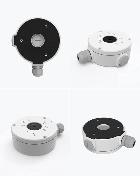 Various angles of Durable Aluminum Junction Box B10 For Outdoor And Indoor CCTV Bullet Cameras Built To Last, Weatherproof Housing