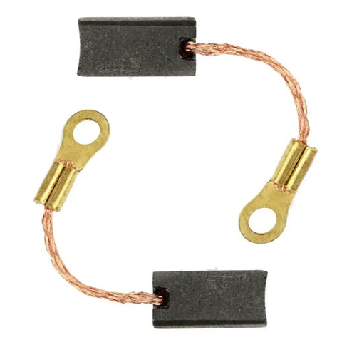Built Tough R12 Carbon Brush Set Replaces 690741 For Superior Electric And Porter Cable 550 551 647 664 666 4 Pack showing carbon brushes and connectors.