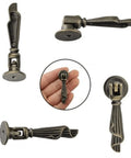 Antique Bronze Metal Drawer Cabinet Pulls 2 Pack With Screws, Single Hole Drop Handles 0.75 X 2.36 Inches, close-up view
