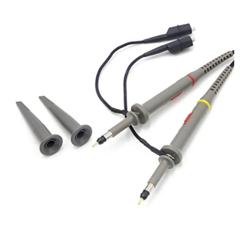 2 Pack 100 MHz Oscilloscope Clip Probes with accessory kit for electronics testing X1 X10 attenuation, detailed view
