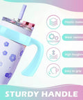20 Oz Tumbler Handle With Anti Slip Grip For Travel Mugs And Vacuum Insulated Tumblers, light blue handle on tumbler