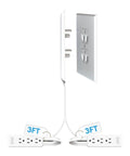 Slick Inverted Outlet Concealer Kit With Cord Concealer For Inverted Outlets Ultra Thin Flat Extension Cord displayed installed