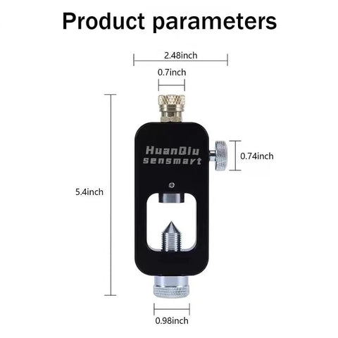 Dimensions of High Pressure Scuba Tank And Paintball Fill Adapter For 4500 PSI PCP Air Gun Refills, black carbon fiber build.