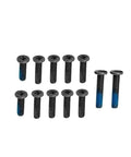 Heavy Duty Premium Slick Black Laptop Bottom Case Screws Replacement Bundle Built For Asus Tuf Gaming Fa617 Fa607 And F16 Fx607 Models, detailed view of black screws with blue thread locking.