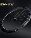 Road Wheelset With Aero Plus Wing Spokes, Tubeless Ready, 20 Spokes, 50T Ceramic Bearing Hub displayed at an angle