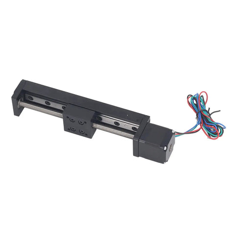 High Precision Linear Stage Actuator With 100Mm Stroke Stepper Motor And T6x4 Screw Rail Guide Slide For Cnc Milling Or Optical Lab aluminum actuator with 100mm travel.