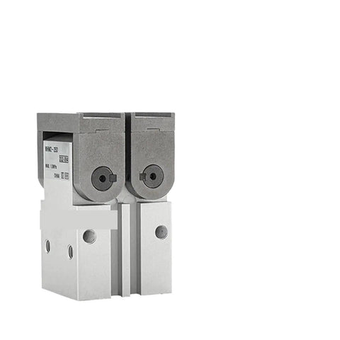 Top Shelf Heavy Duty Pneumatic Finger Cylinder Featuring A Smooth 180 Degree Swing Arm For No Sweat On Off Control Quick Mount And Solid Mechanical Block, aluminum design, double-acting actuator.