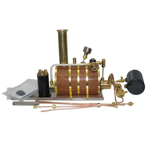 200ML Copper Steam Boiler Generator with Thermal Insulation, Gas Regulator, Pressure Gauge, Water Level Indicator, Waste Water Tank.