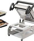 Game Changer Tabletop Vacuum Sealer And Heat Press Machine To Lock In Flavor For Commercial Takeout Food Boxes, stainless design.