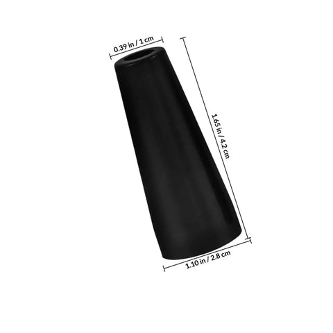 Durable 2pcs Mig Welder Nozzle Replacement Tips Kit For Wire Feed Guns Heavy Duty Sturdy black nozzle with measurements.