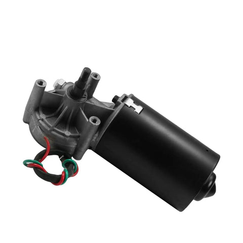 24V DC Worm Gear Motor 52 RPM Reversible Beefy High Torque Electric Gearbox Reduction With Left Threaded Shaft GW70105