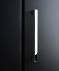 Five Pack Polished Chrome Cabinet Handles For Drawers And Cabinets, Solid Zinc Alloy Square Kitchen Cupboard Pulls installed on door