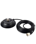 Magnetic Vehicle Antenna Mount With A 4.3 Inch Base And Heavy Duty Hold, 30.8 Lb Pull, with coax cable and PL-259 connector.