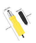 Premium Cordless Rivet Adapter Kit For Hand Tools With Easy Installation And Versatile Riveting Applications To Make Your DIY Projects Go Super Sleek And Smooth, yellow and black drill attachment, 16 cm