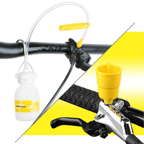 All In One Hydraulic Disc Brake Bleed Kit For Bikes With Mineral Oil Includes Oil Bottle Funnel And Connector DIY Brake Maintenance Tool Set Compatible With Shimano Magura Tektro SRAM Metal Joint Design
