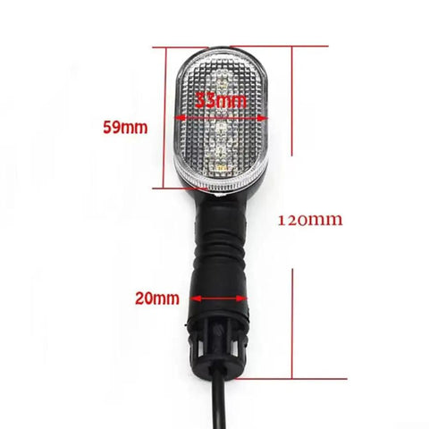 Upgrade Your Ride With This Epic Ebike Tail Light Featuring Bright Led Turn Signals And Wide Voltage Support For 36v To 72V Battery Systems Ensuring You Stay Safe On Night Rides Or In Bad Weather While Looking Awesome. ABS ebike tail light, 59mm x 33mm x 120mm, with 20mm mount