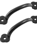 12 Piece Antique Plum Blossom Zinc Alloy Door And Drawer Pulls Set, Black Gate Handles 4 Inch 102mm Length, Pack of 12