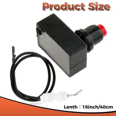 Push Button Ignition Kit For Fire Pit Grill And Gas Burner Spark Generator With Fifteen Point Seven Five Inch Electrode Cable