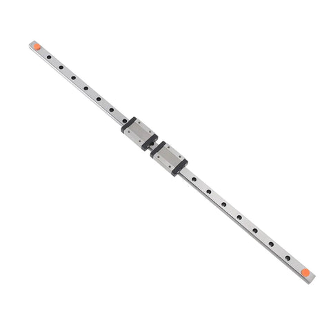 Beefy Compact Linear Rail Guide Motion System For 3D Printers And Small CNC Builds With 500mm Rail And 2 Black Sliders Bearing Steel Construction For Smooth Precise Quiet Travel, 500mm rail with two sliders