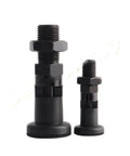 Built Tough Self Locking Return Indexing Pin Plunger With Sturdy Black Plastic Knob for precise alignment in industrial jigs.
