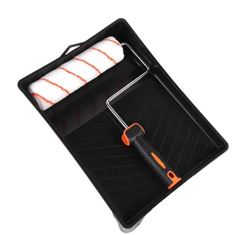 Heavy Duty 10 Inch Texture Paint Rollers 8 Piece Set For Home Wall Art Pattern Diy Repair And Room Decoration High Water Absorption Smooth Operator Wall Tools with roller and tray.