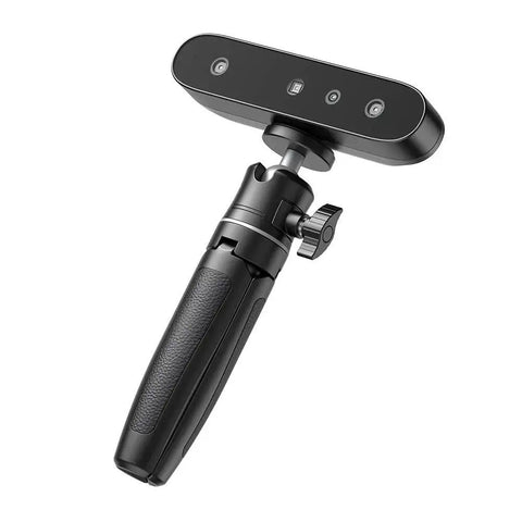 High Precision Portable Handheld 3D Scanner With Knockout Zero Point One Mm Accuracy And Straight Fire 30 Fps Capture Built For No Sweat 3D Printing And Quick Digital Modeling That Delivers Sweet Results Every Run, close-up view of scanner handle and sensors.