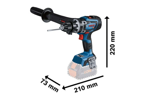 18V Cordless Combi Drill with 150 Nm Torque Brushless Motor Pro Grade Power Tool side view showing size and design