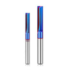Pro Two Blade Straight Slotting Router Bit With Blue Nano Coating For Precision Grooving And Cutting Woodworking, Cabinetry Or Furniture Making Slots With 1/4 Inch And 8mm Shank Options Built To Last. Two router bits with blue nano coating.