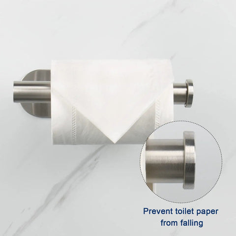Self Adhesive Toilet Paper Holder Stainless Steel 304 Rustproof No Drill Mount Brushed Nickel 2 Pack detail view