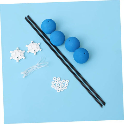Blue Helicopter Training Gear Kit Set Super Easy Install Helps Prevent Ground Damage for Beginners and Experts, rods and hubs visible