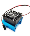 Rugged RC Motor Heat Sink With 5V Cooling Fan For 540 550 Brushed Motors And 3650 3660 3674 Brushless Motors, Blue