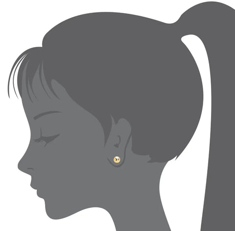 14K Yellow Gold Hollow Ball Stud Earrings With Secure Screw Back For Kids And Baby Girls 5mm Lightweight Hypoallergenic Gold Jewelry That Stays Put And Adds Subtle Shine For Everyday Wear on girl profile