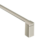 90 Degree 18 Inch Towel Bar In Brushed Nickel, Slick Modern Bathroom Accessory With Concealed Mounting, Aluminum Bar And Zinc Posts