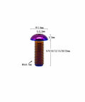 Titanium Button Head Hex Socket Cap Bolts Set Of 5 M4 M5 M6 M8 ISO7380 Aviation Grade Ti6Al4V GR5 Rainbow Bolts with Dimensions